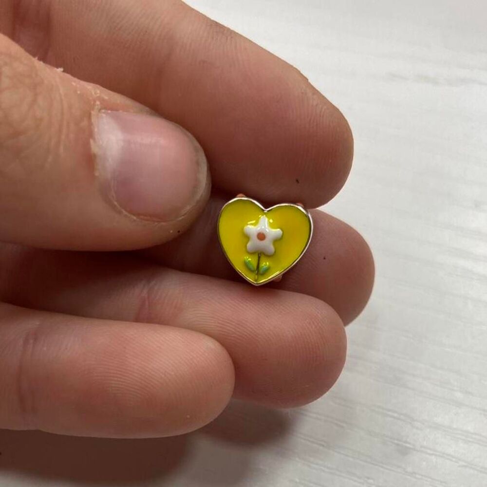 Yellow Heart Flower Charm For Bracelet
